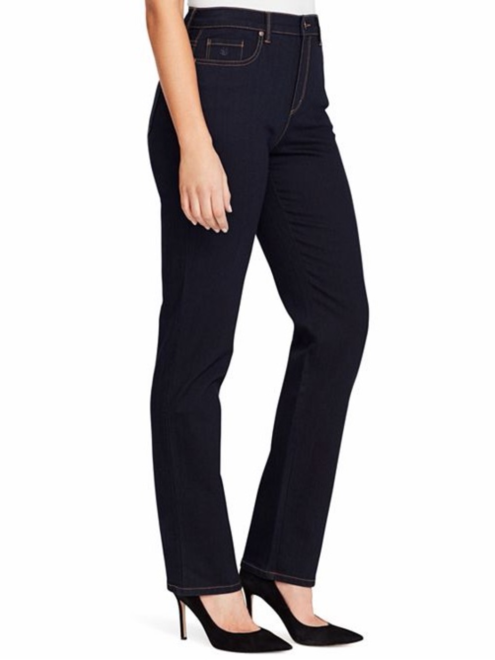 Gloria Vanderbilt Women’s Dark Blue Amanda straight-leg jeans classic midrise 14
